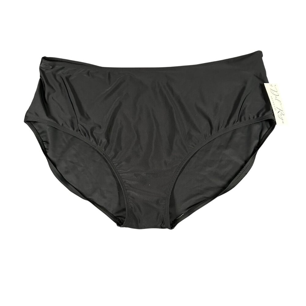 Del Raya Bikini Bottom Womens 24W Black Pull On Swim‎ Suit Bottoms 1 Piece NWT